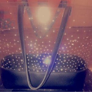 Clear & Black Tote w/Rhinestones 💎